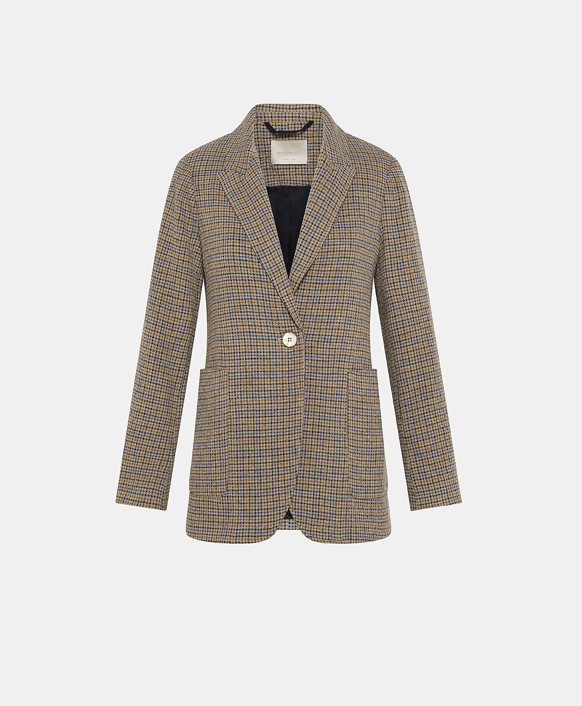 YVES JACKET IN HOUNDSTOOTH SEERSUCKER - TOBACCO/BLUETTE | Momonì