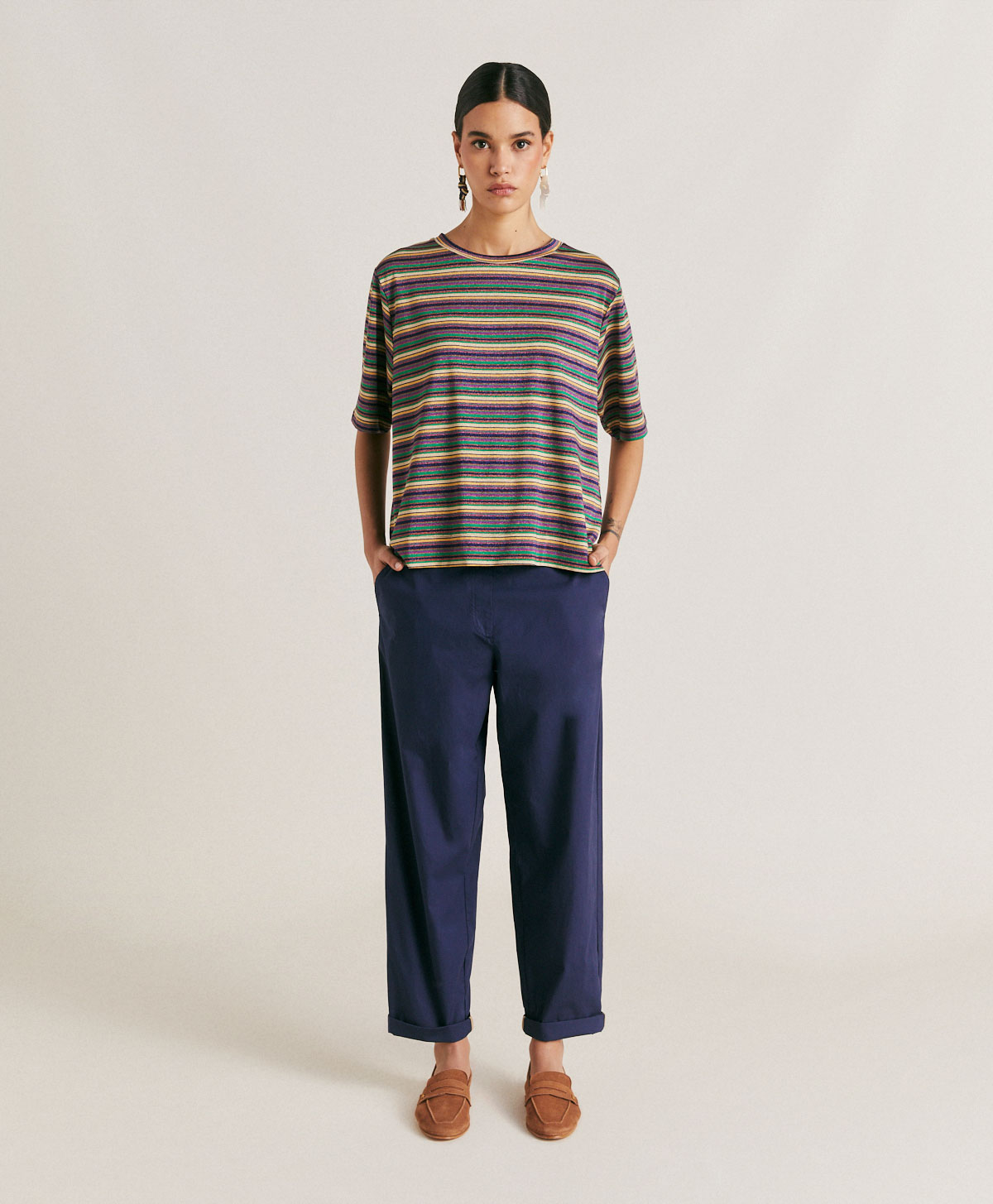 IDAHO PANT IN POPLIN - BLUE | Momonì