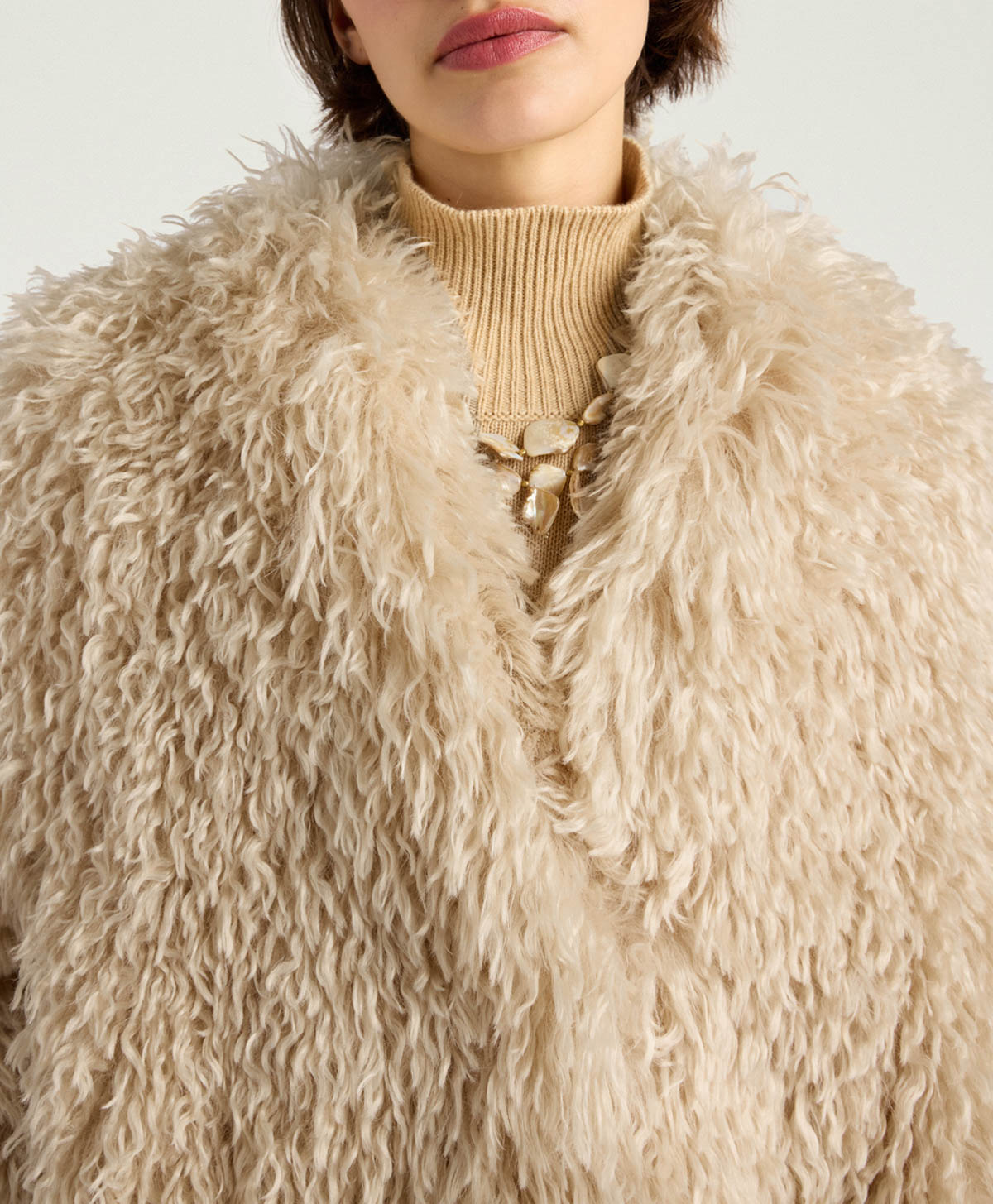 CHLOE COAT IN ECO-LEATHER CREAM Momonì