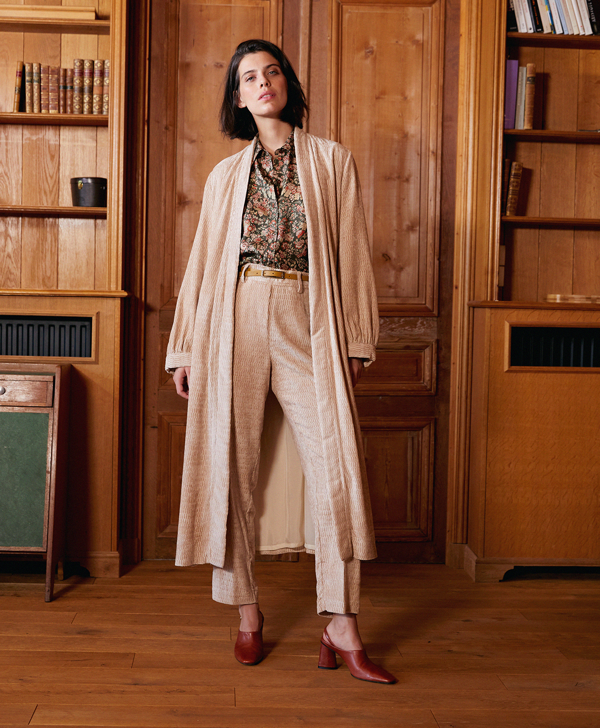 EUFORBIA DUSTER IN SOFT CORDUROY - PINK - Momonì