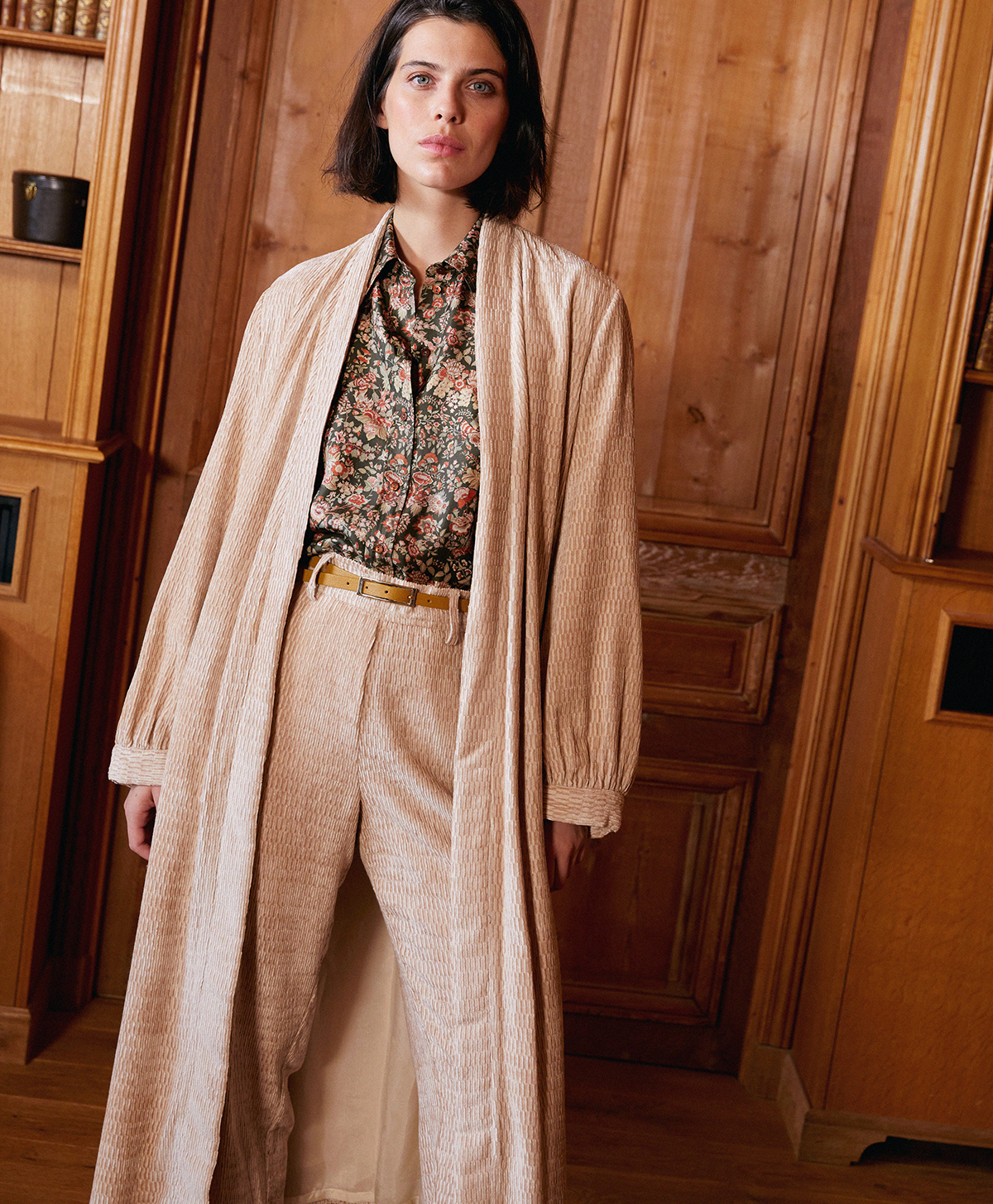 EUFORBIA DUSTER IN SOFT CORDUROY - PINK - Momonì