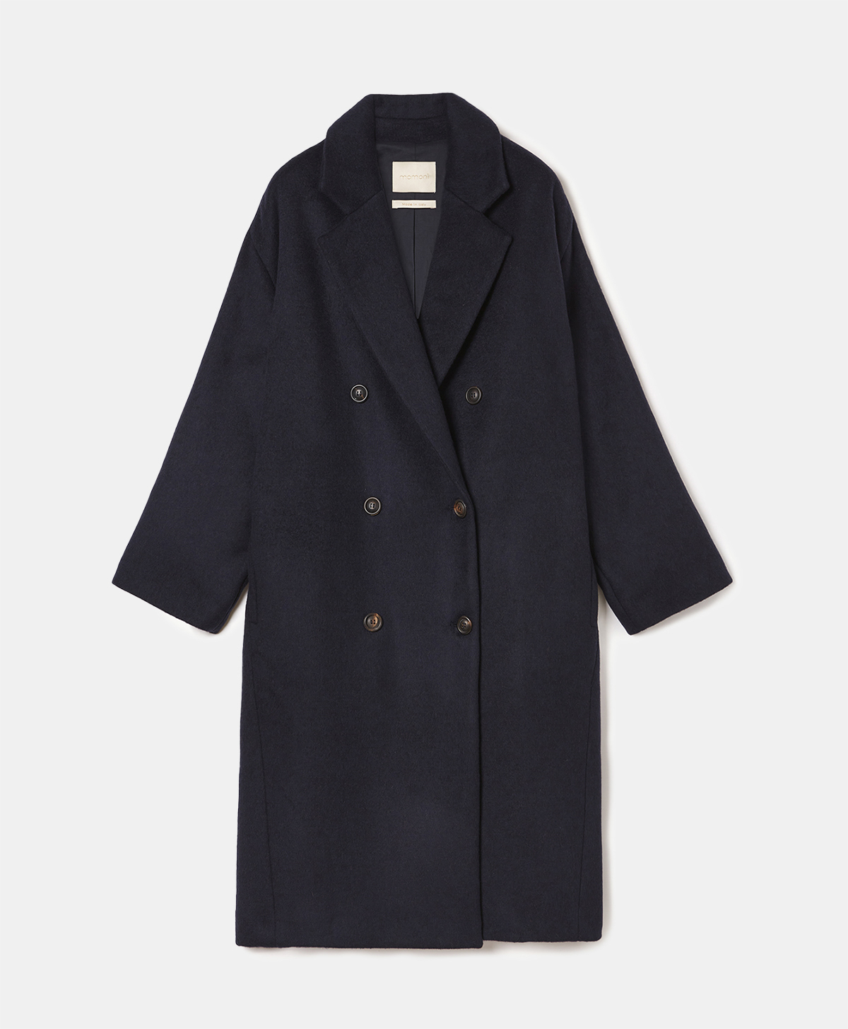 NEVE COAT IN DOUBLE-FACE WOOL CLOTH - BLUE/CAMEL - Momonì