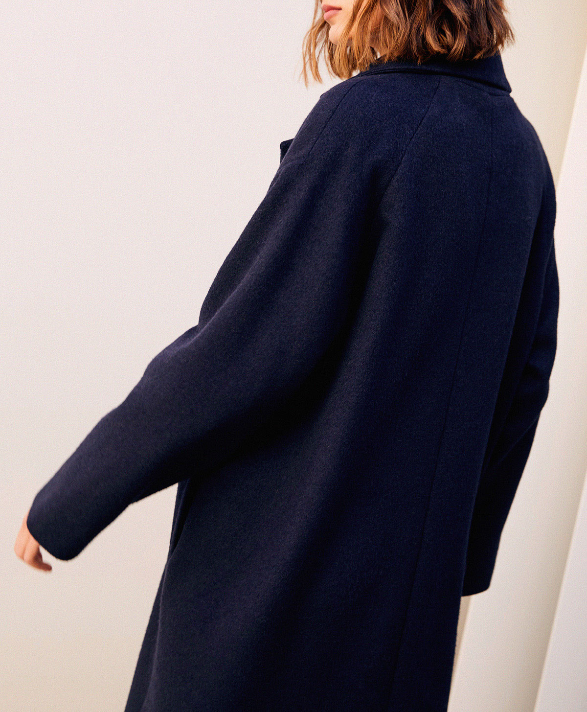 NEVE COAT IN DOUBLE-FACE WOOL CLOTH - BLUE/CAMEL - Momonì