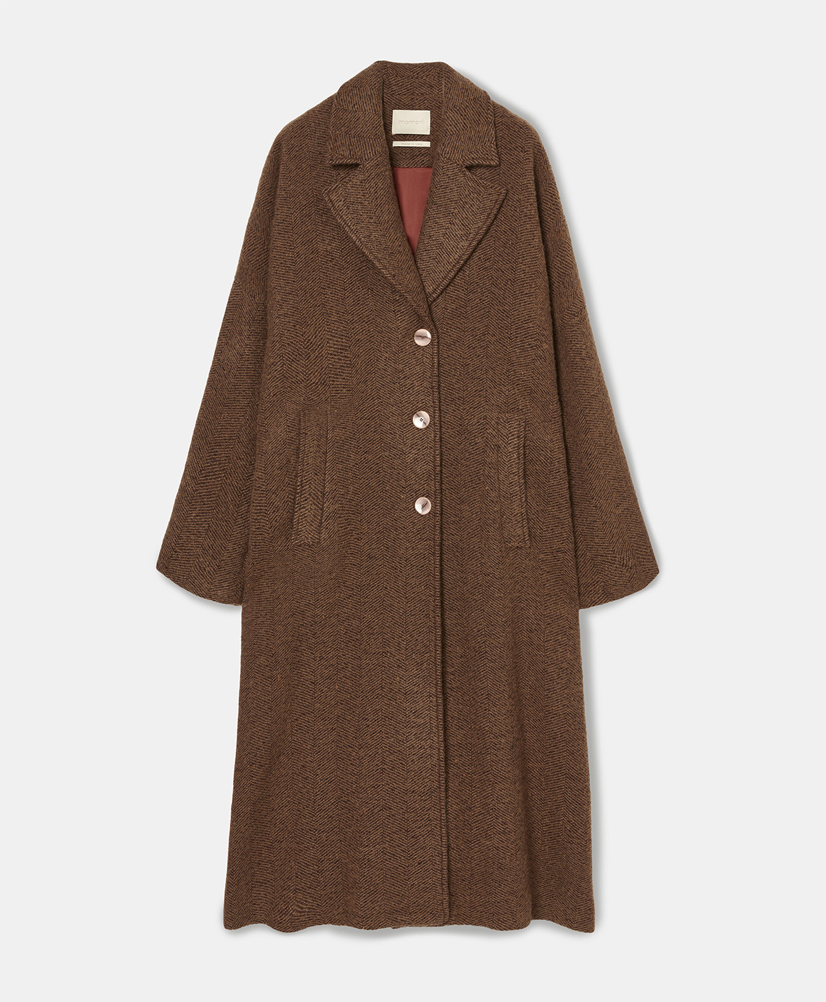 MANTEAU DANIMARCA EN LAINE CHEVRON - BEIGE/BRUN FONCÉ - Momonì