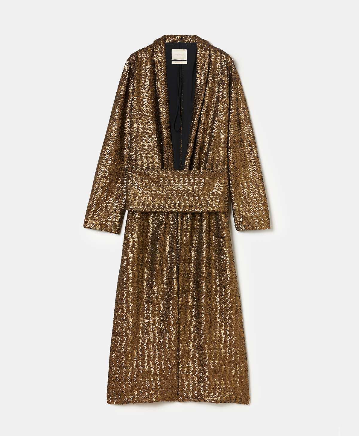 HEBE DUSTER IN SEQUINED TULLE - BRONZE - Momonì