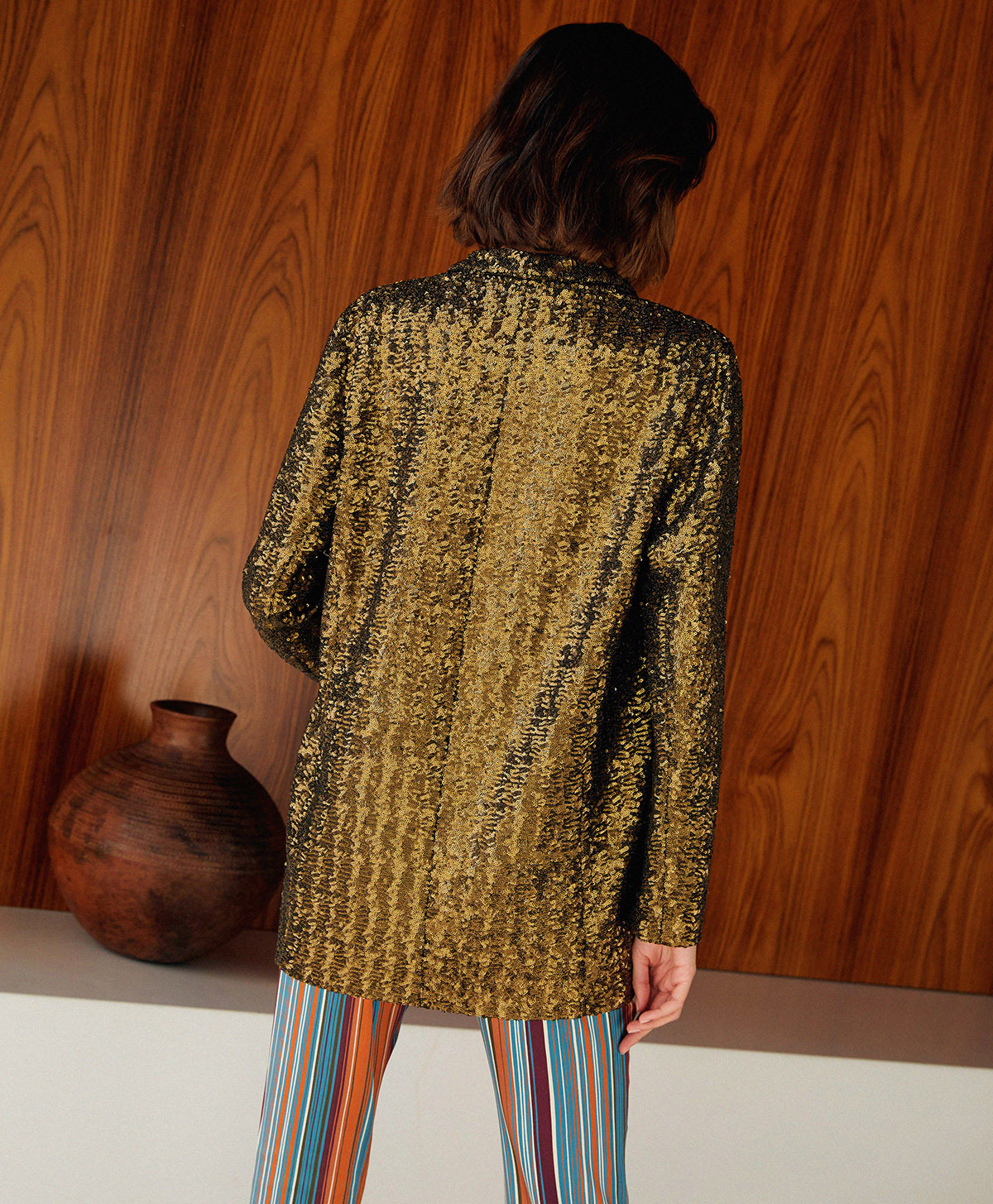 VESTE VESPRO EN PAILLETTES - BRONZE - Momonì
