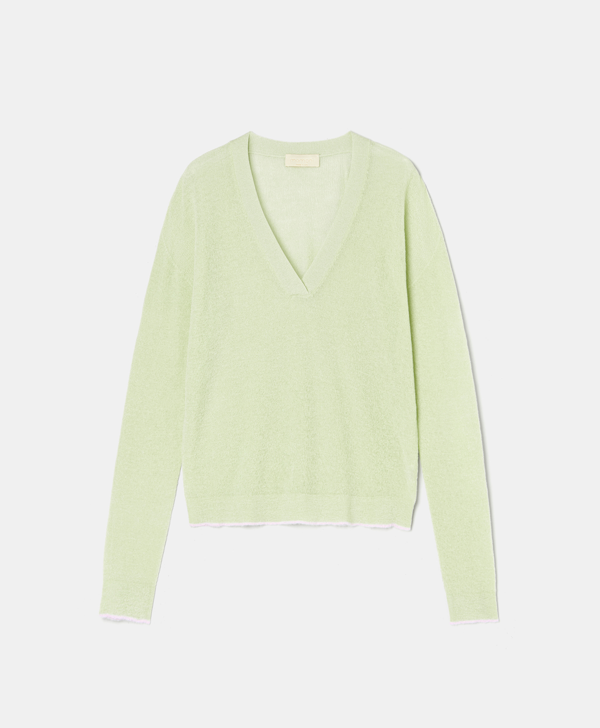CRESPINO SWEATER IN CREPE WOOL - AQUAMARINE - Momonì