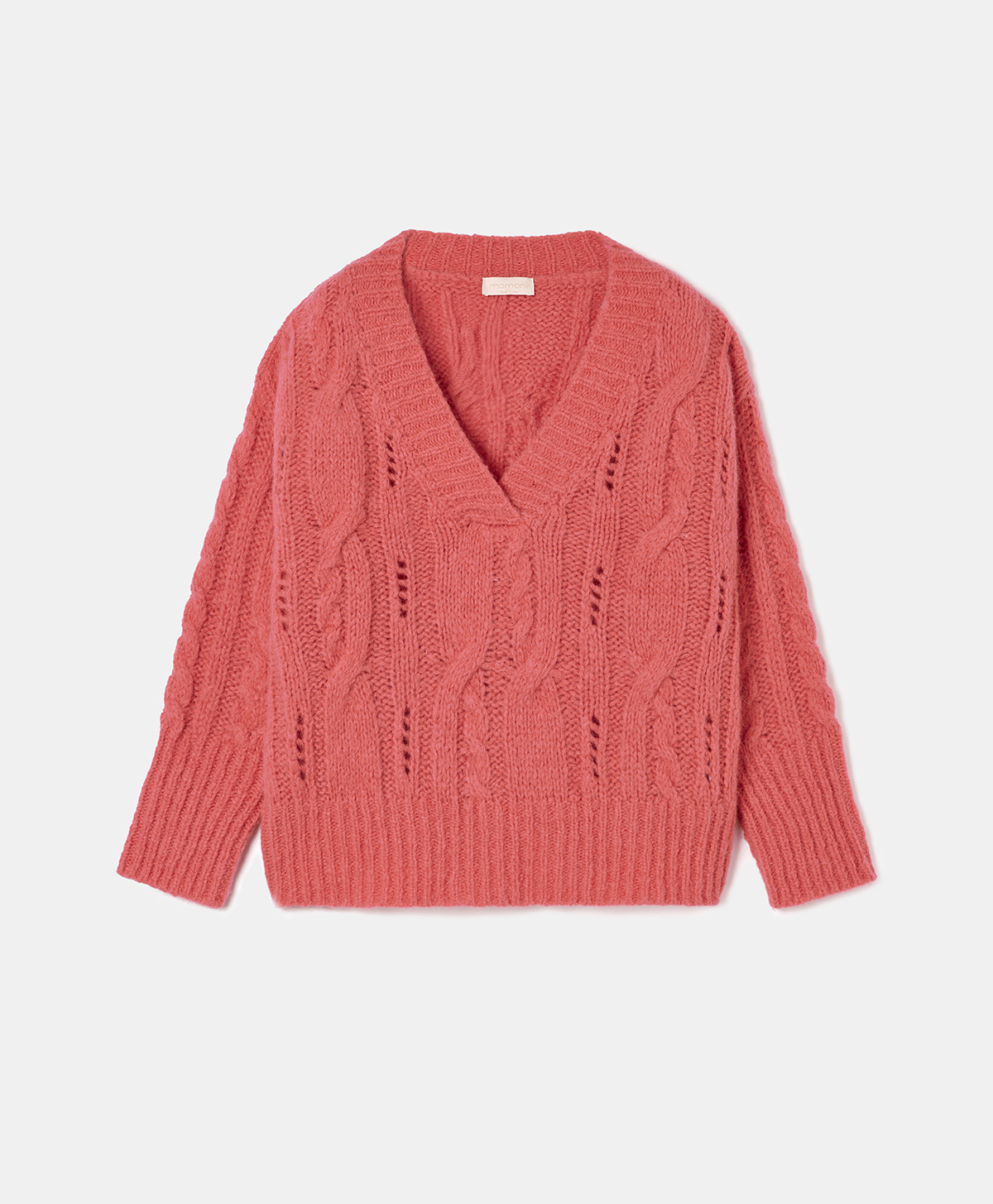 MAGLIA AGRIFOGLIO A TRECCE - ROSA BABY - Momonì
