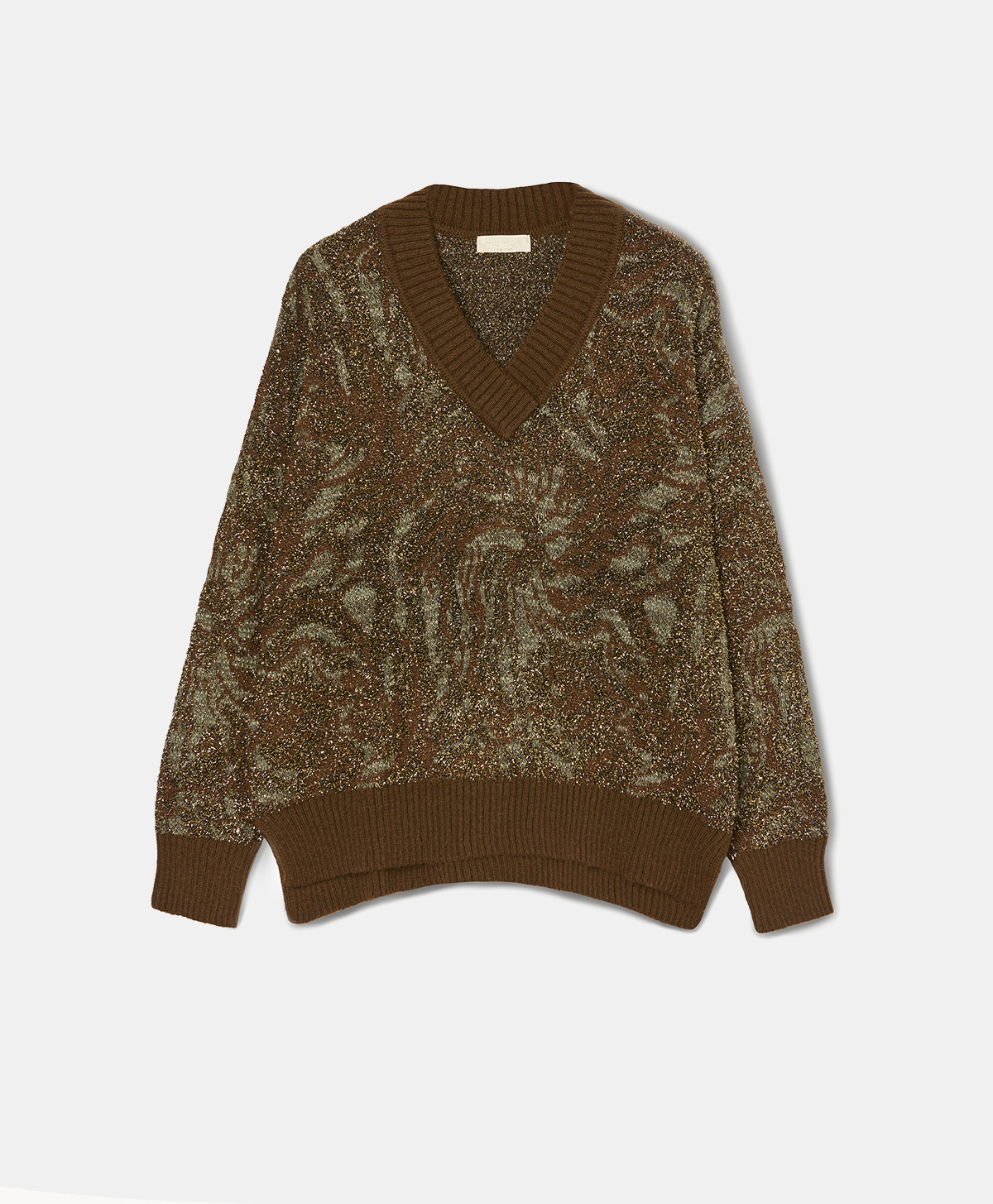CARICE JACQUARD SWEATER - DARK GREEN - Momonì