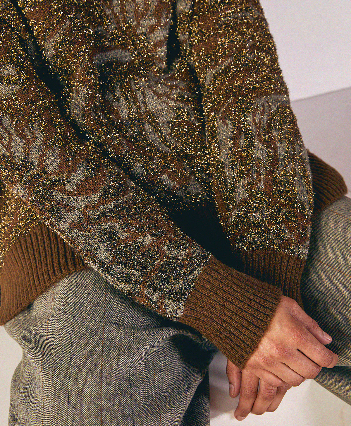 CARICE JACQUARD SWEATER - DARK GREEN - Momonì
