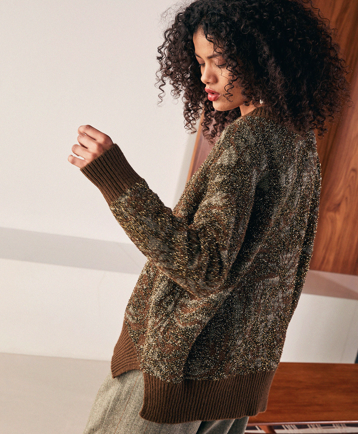 CARICE JACQUARD SWEATER - DARK GREEN - Momonì