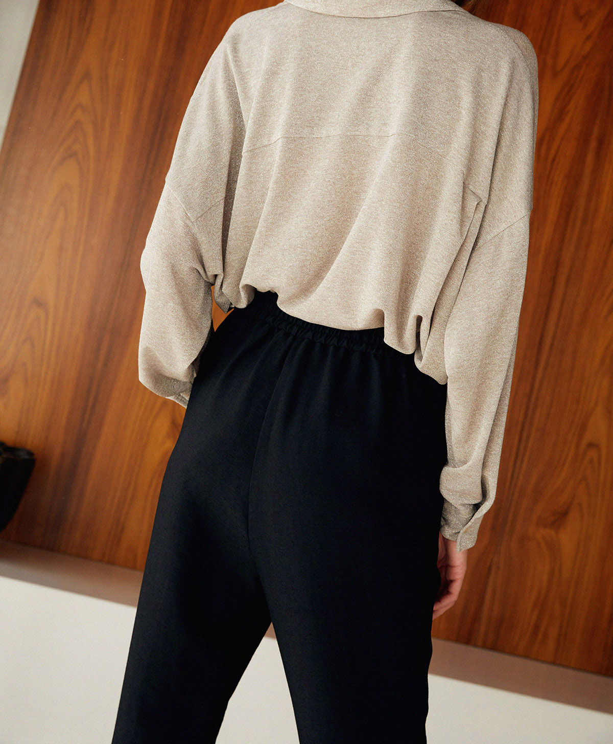 PRUGNOLO PANTS IN VISCOSE FABRIC - BLACK - Momonì