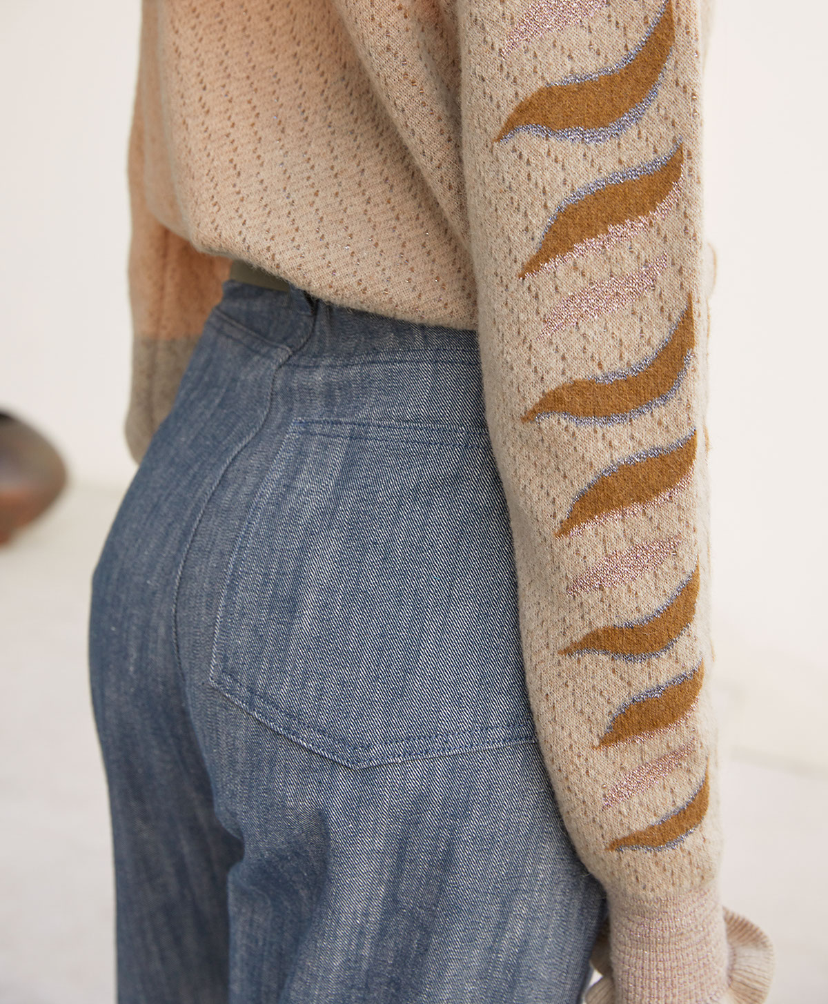 PANTALON OSMANTO EN DENIM STRETCH - BLUE JEANS - Momonì