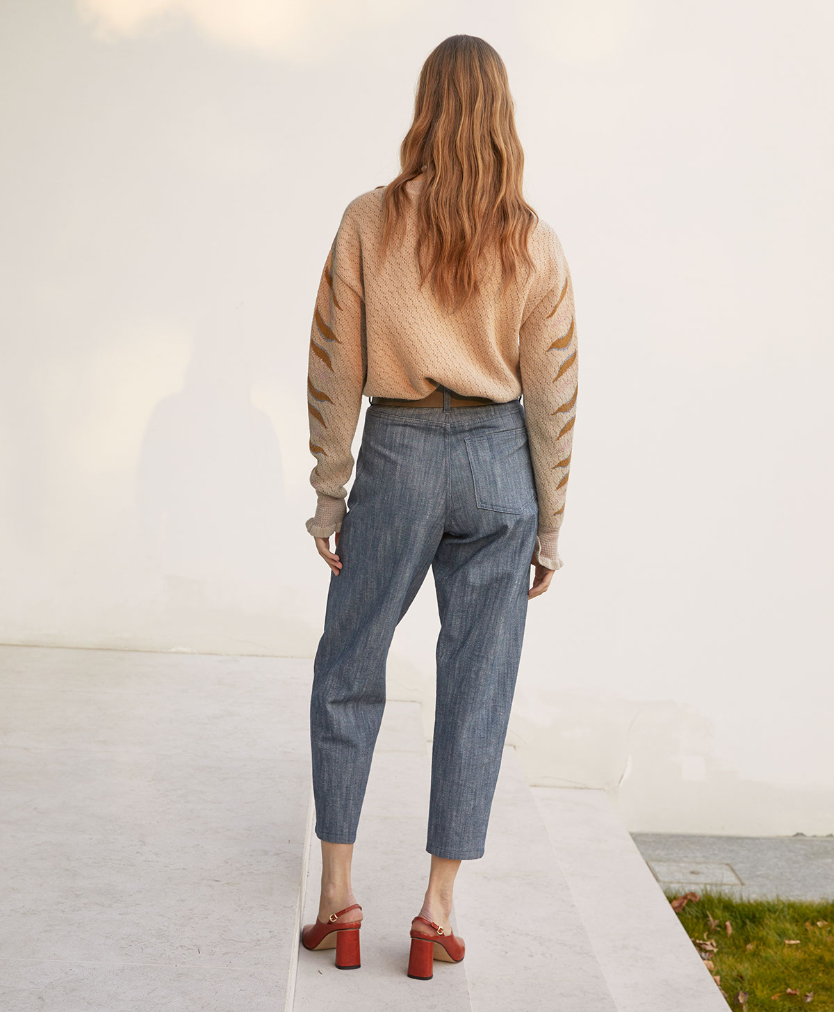 PANTALON OSMANTO EN DENIM STRETCH - BLUE JEANS - Momonì