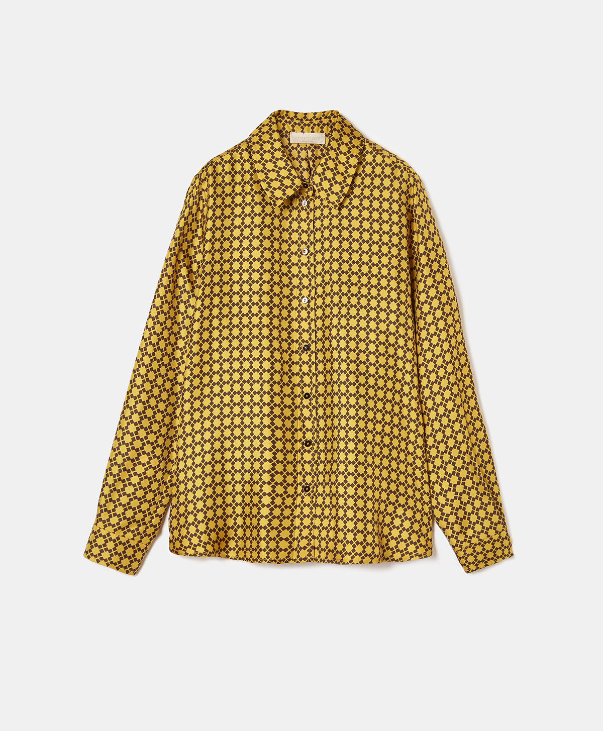 CAMICIA ARLES IN TWILL DI SETA STAMPATO - GIALLO/MORO - Momonì