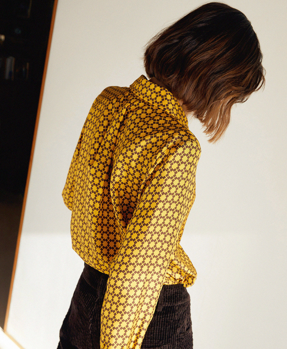CAMICIA ARLES IN TWILL DI SETA STAMPATO - GIALLO/MORO - Momonì