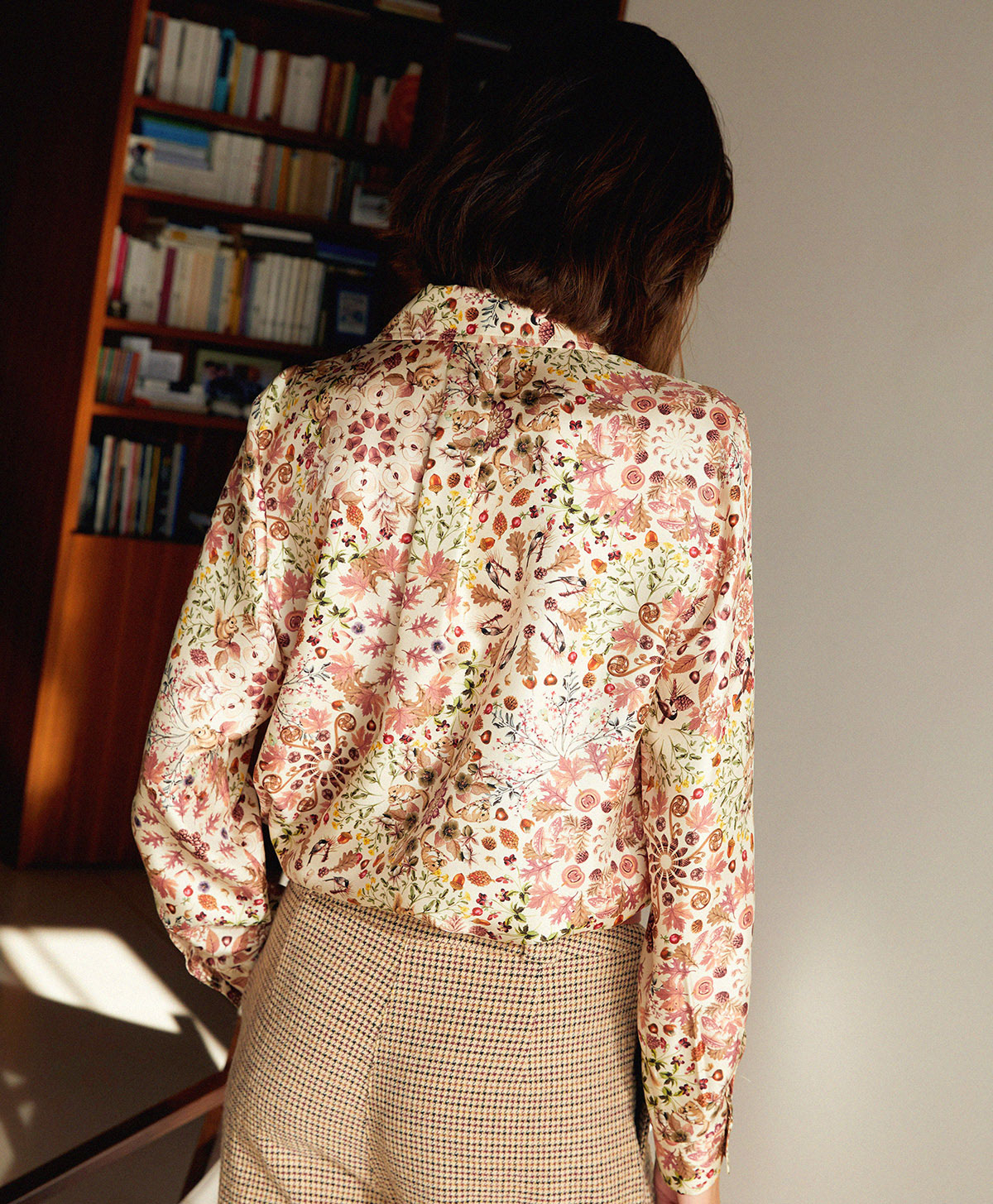CAMICIA ARLES IN TWILL DI SETA STAMPATO - ROSA MULTICOLOR - Momonì