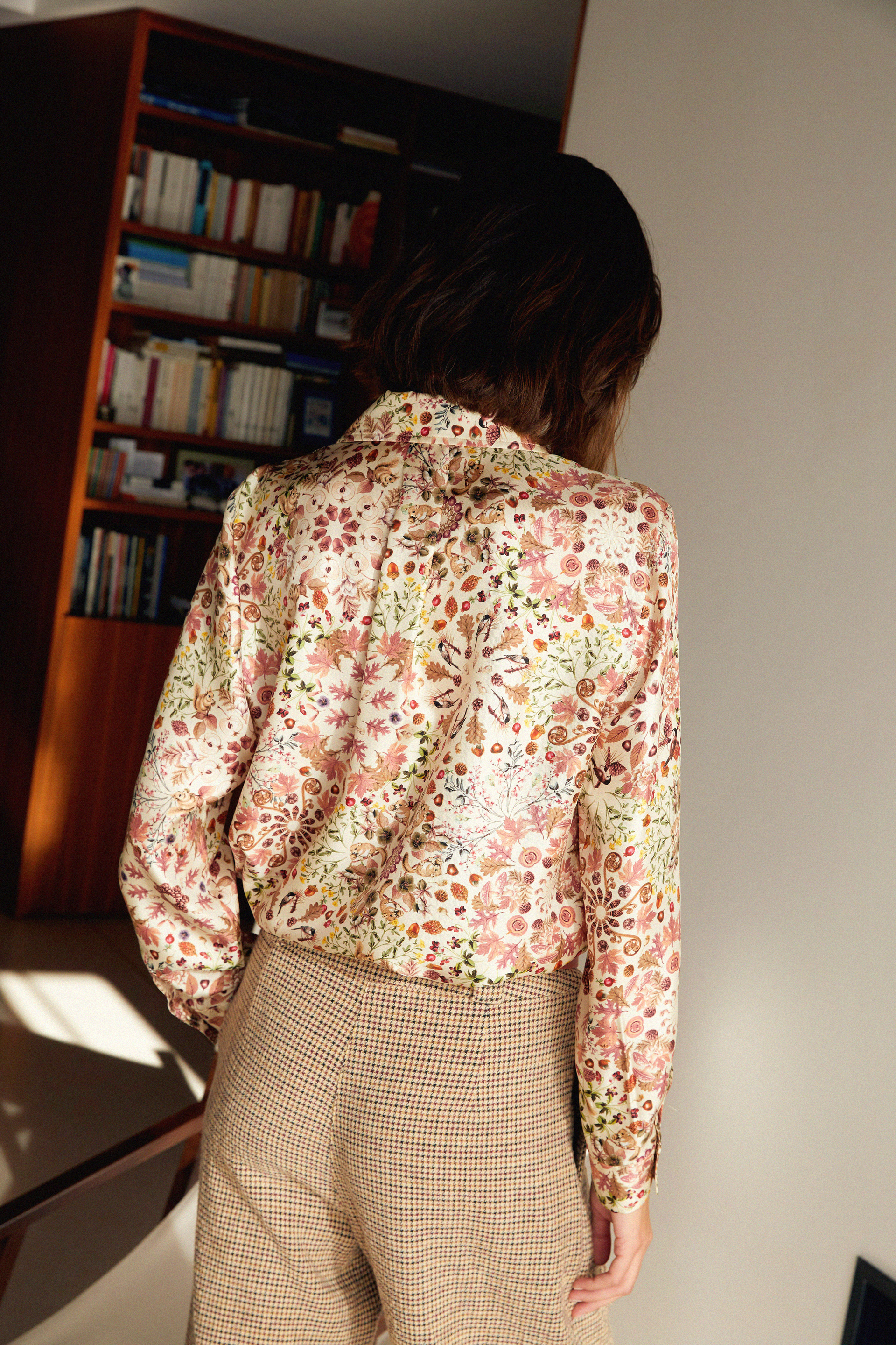 CAMICIA ARLES IN TWILL DI SETA STAMPATO - ROSA MULTICOLOR - Momonì
