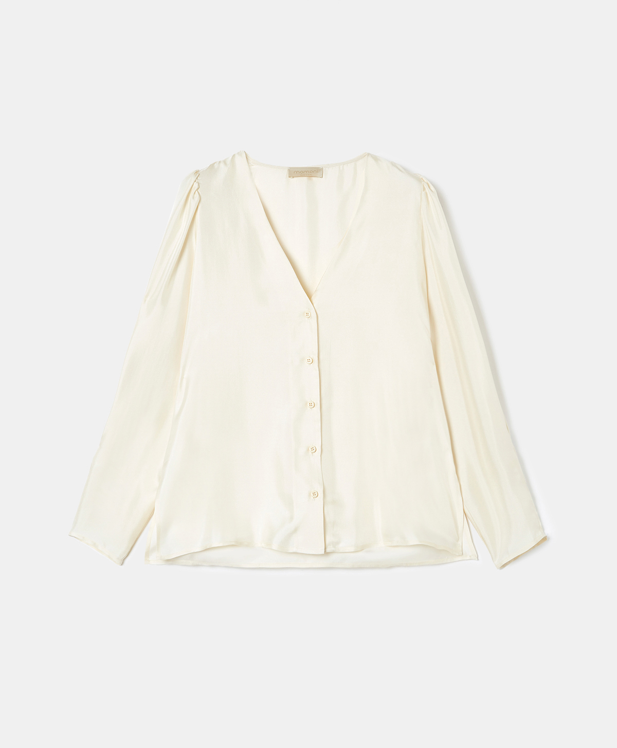 CAMICIA LABURNO IN TWILL DI SETA - PANNA - Momonì