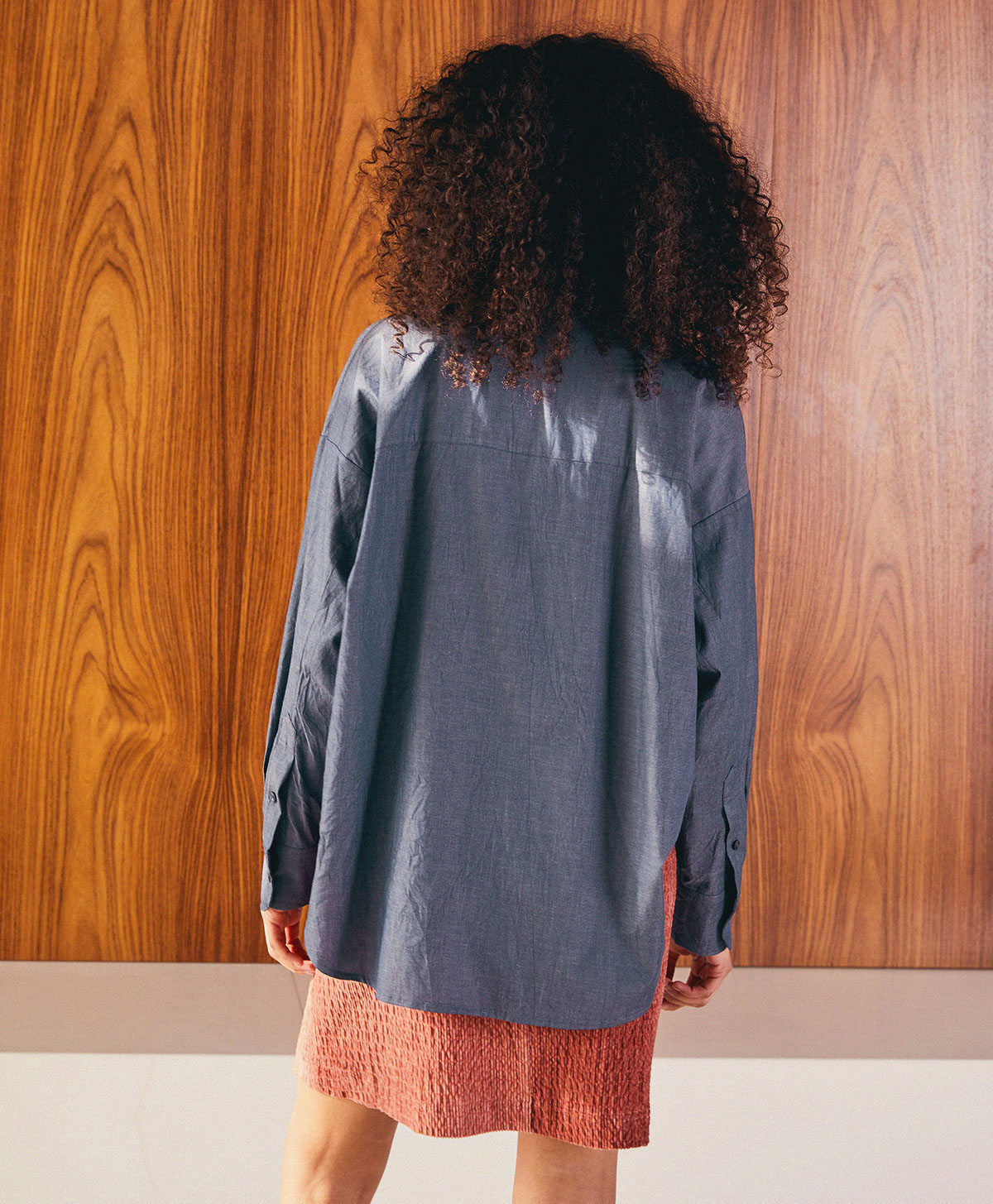 CHEMISIER BILANCIA EN CHAMBRAY  - BLUE JEANS - Momonì