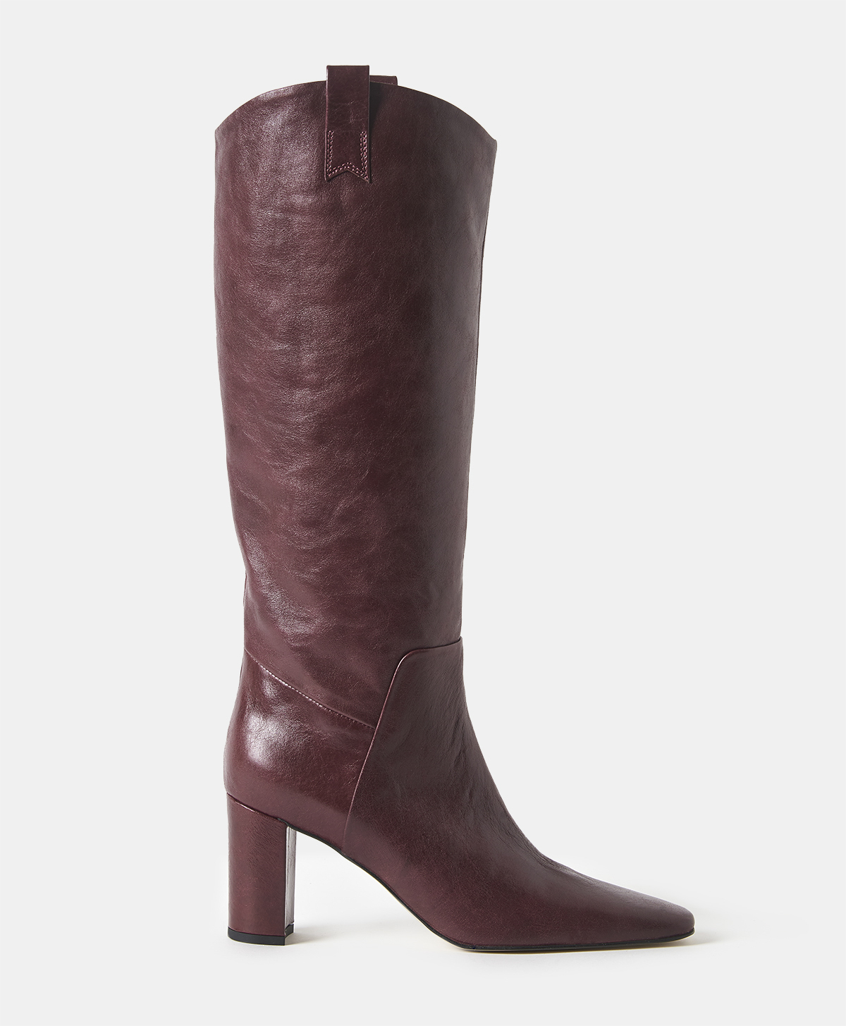 FALCO BOOTS IN GLACÉ LEATHER - CHIANTI RED - Momonì