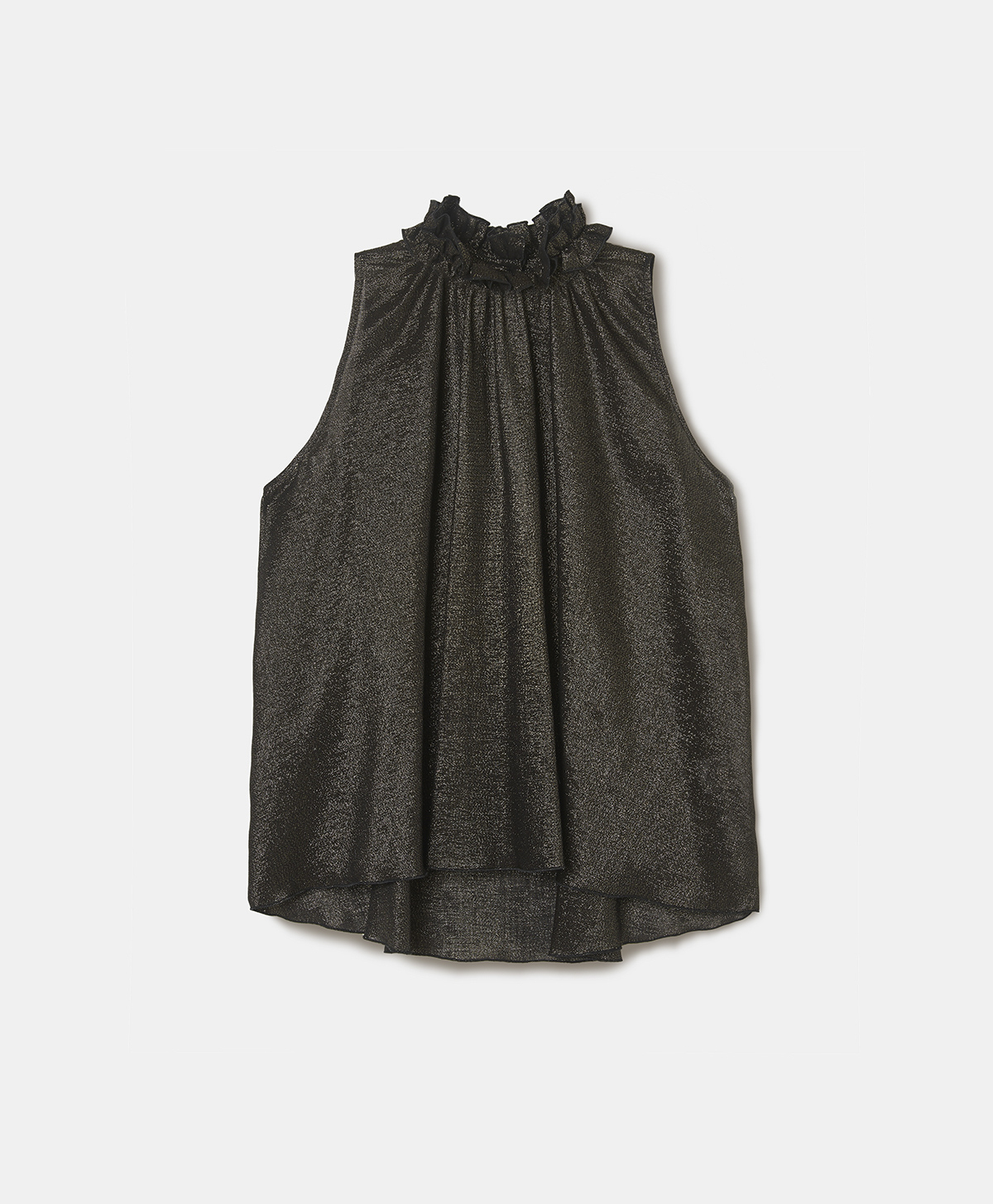 PERNICE TOP IN LUREX GEORGETTE - BLACK - Momonì
