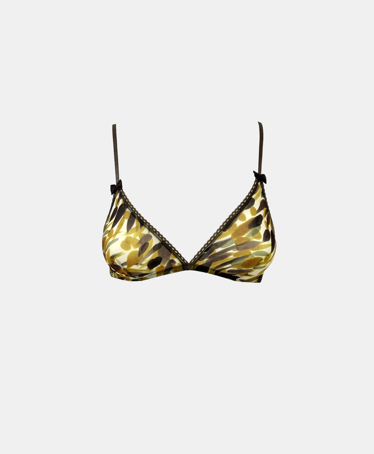 AMETHIST BRA IN PRINTED NYLON - YELLOW/BLACKBERRY - Momonì
