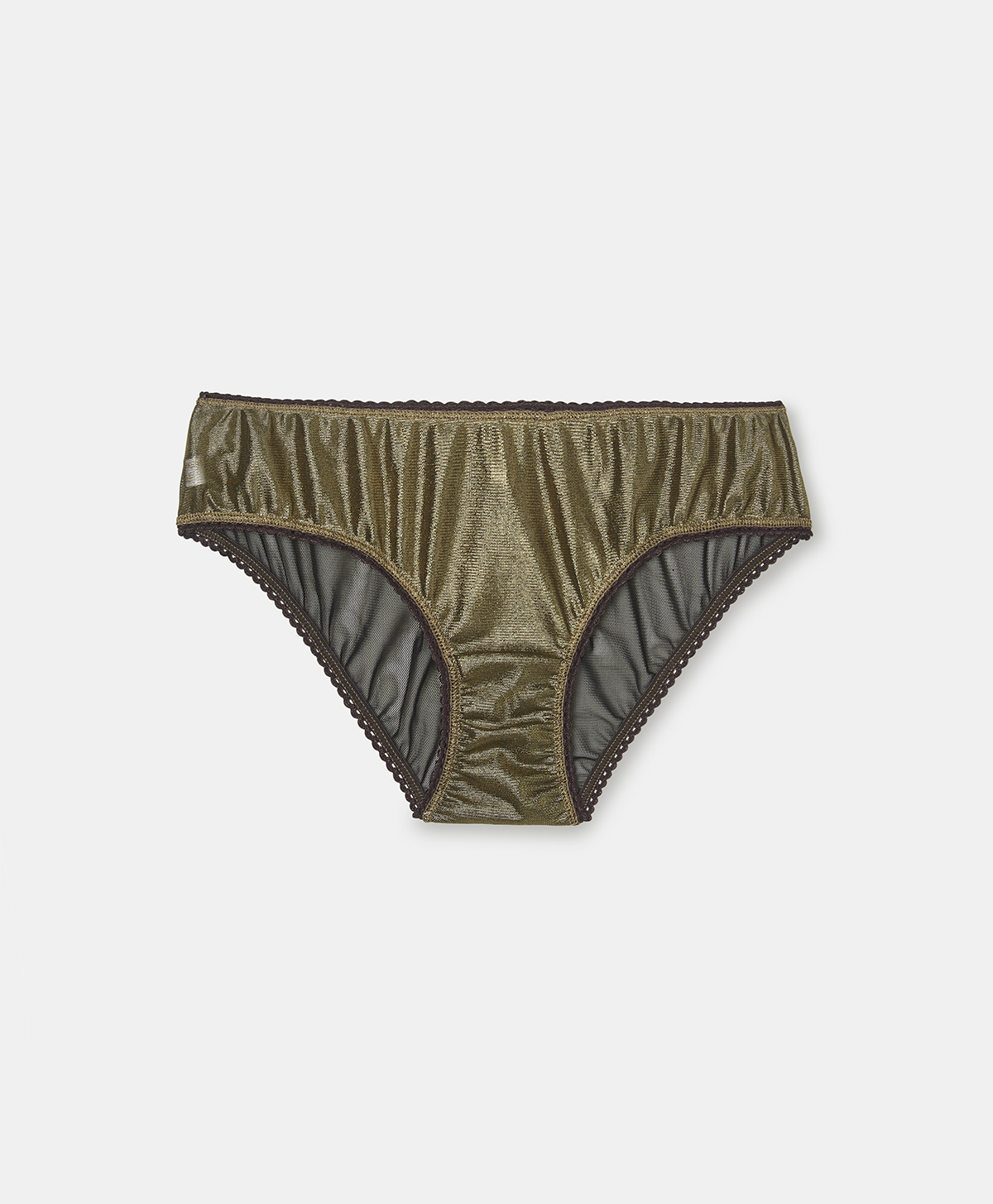 AMACA KNICKERS IN LAMINATED TULLE  - GOLD - Momonì