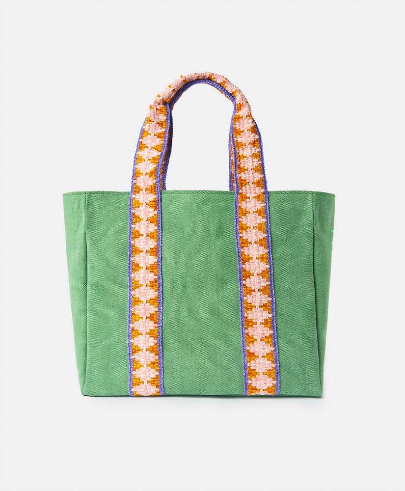 SUNDAY CANVAS BAG - GREEN - Momonì