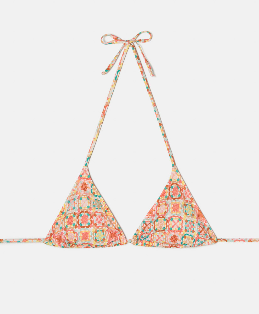 MARINE TOP IN PRINTED STRETCH FABRIC - MULTICOLOR CORAL - Momonì
