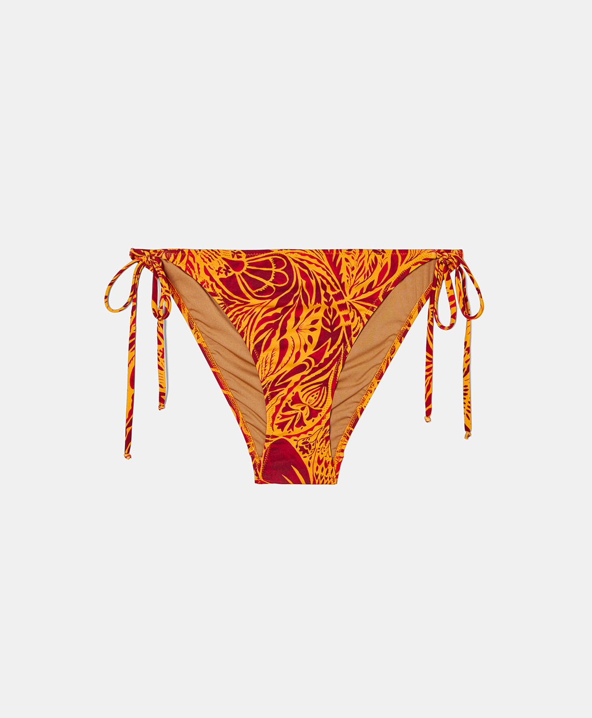 MALENE KNICKERS IN PRINTED STRETCH FABRIC - ORANGE/BORDEAUX - Momonì