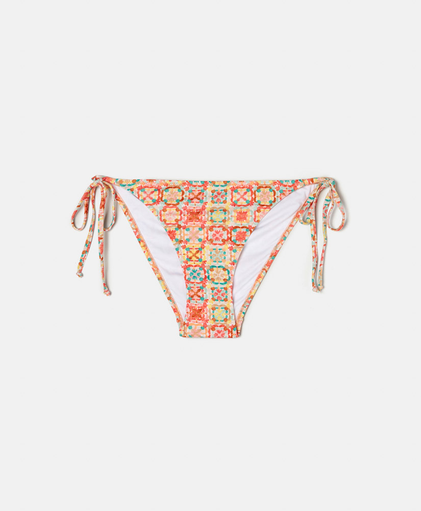 MALENE KNICKERS IN PRINTED STRETCH FABRIC - MULTICOLOR CORAL - Momonì