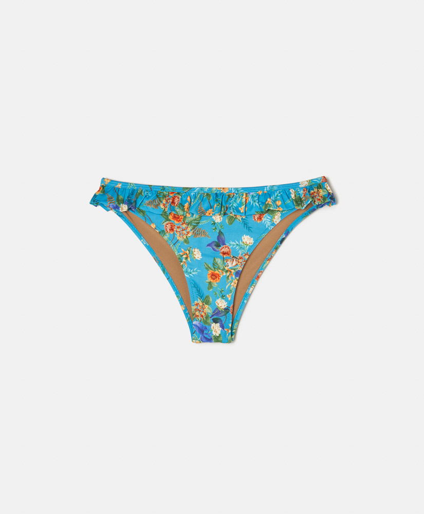 PALM BAY KNICKERS IN PRINTED STRETCH FABRIC - AVIO BLUE/ORANGE - Momonì