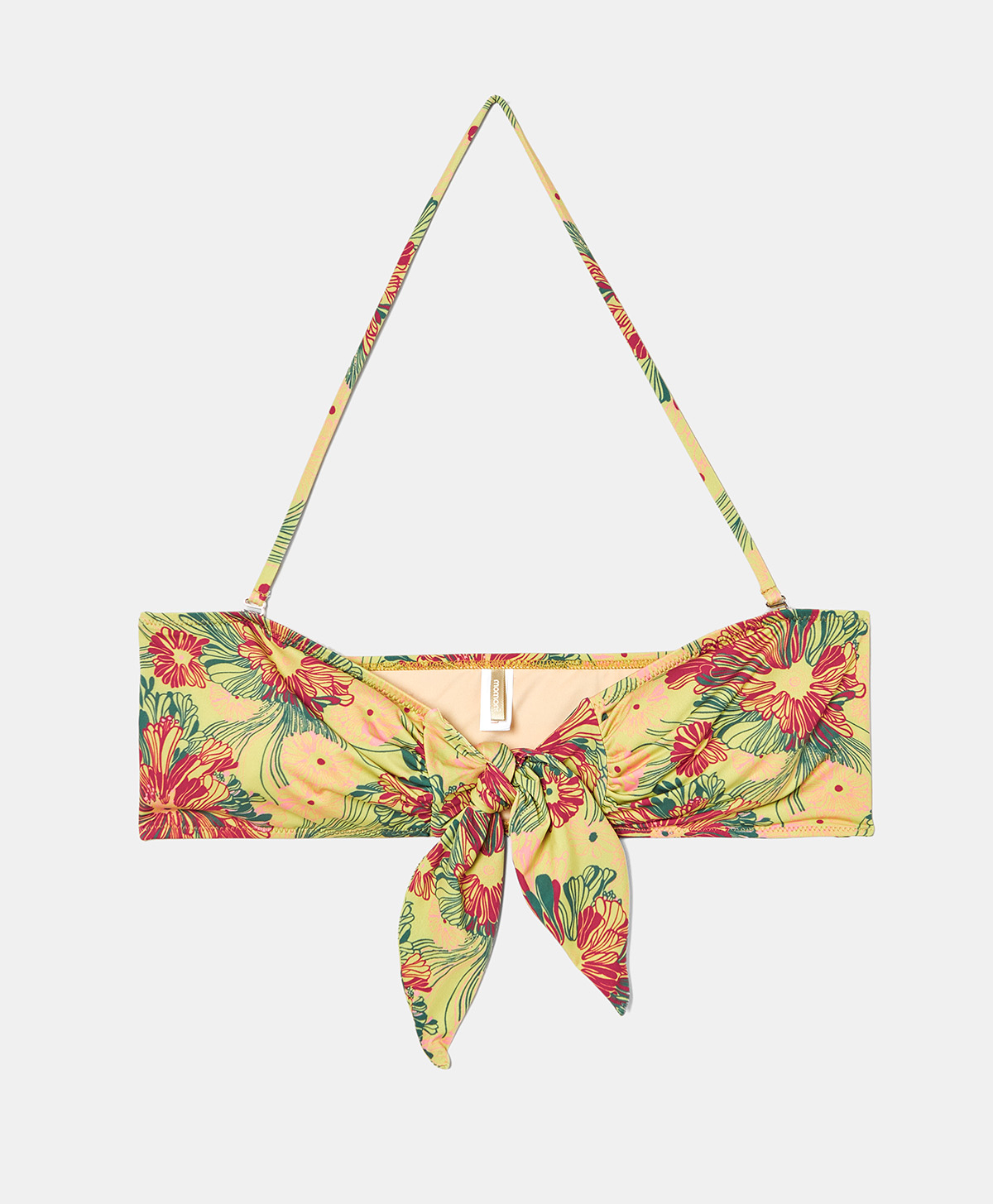 PHEBE TOP IN PRINTED STRETCH FABRIC - LIME/BORDEAUX - Momonì