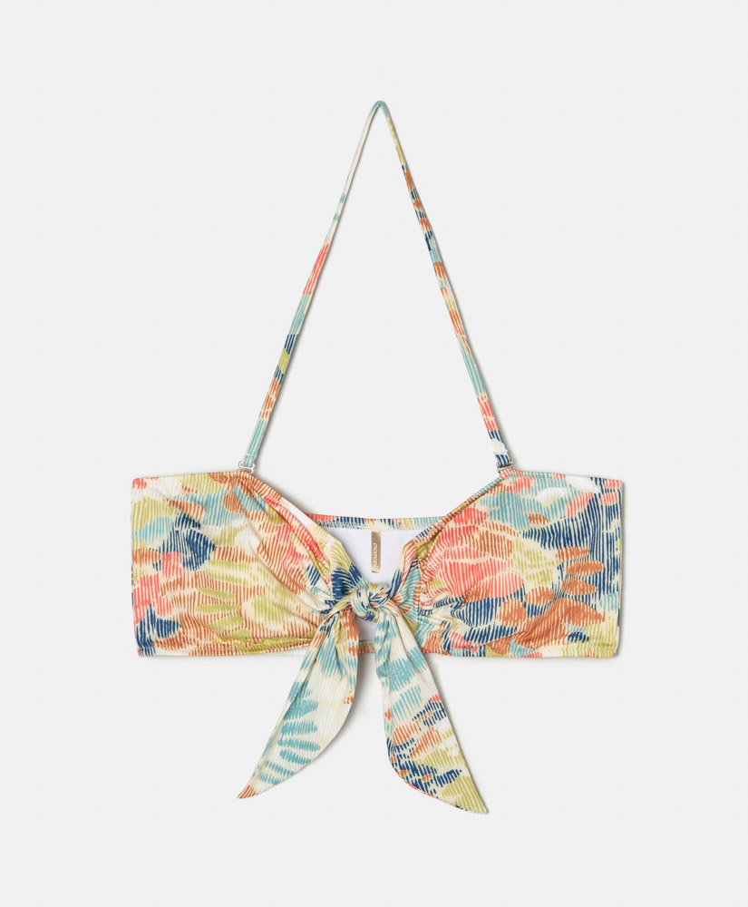PHEBE TOP IN PRINTED STRETCH FABRIC - PINK/LIME - Momonì