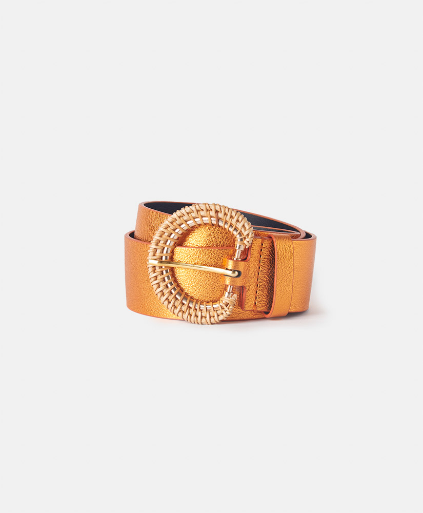 EMILY BELT WITH WICKER BUCKLE - COPPER - Momonì