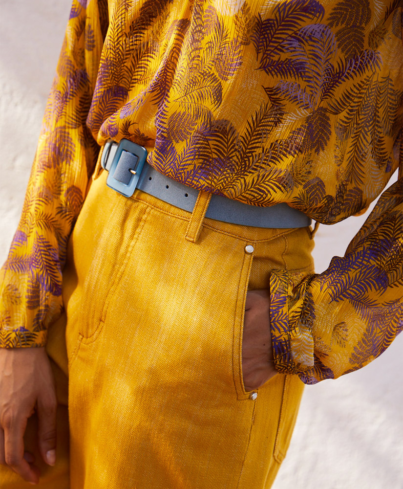 CEINTURE CLOVER EN CUIR SUÉDÉ -  POUDRE - Momonì