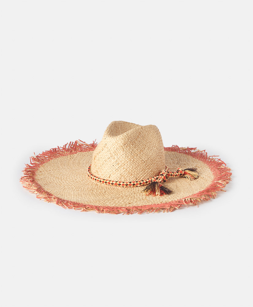 TALLULAH RAFIA HAT - CORAL - Momonì