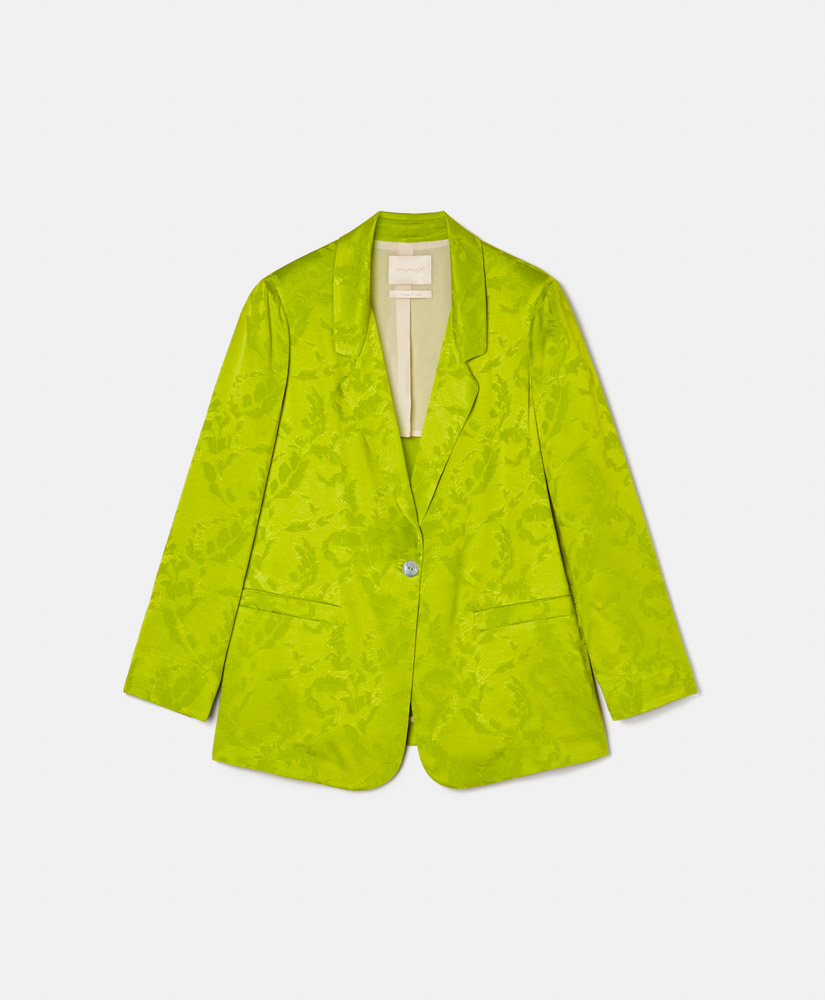 DAYTON JACKET IN JACQUARD CUPRO - LIME - Momonì