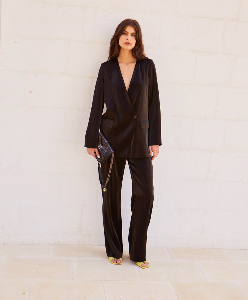 VESTE GRETA EN LYOCELL  -  NOIR - Clothing - Momonì