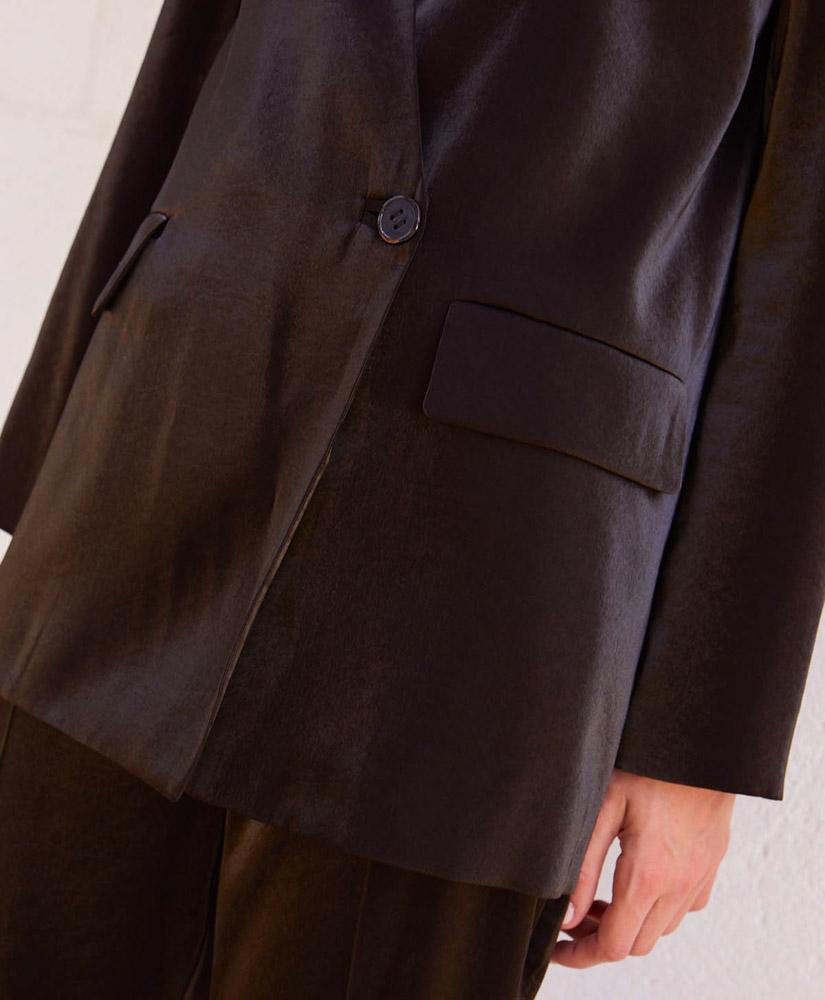GRETA JACKET IN LYOCELL - BLACK - Momonì