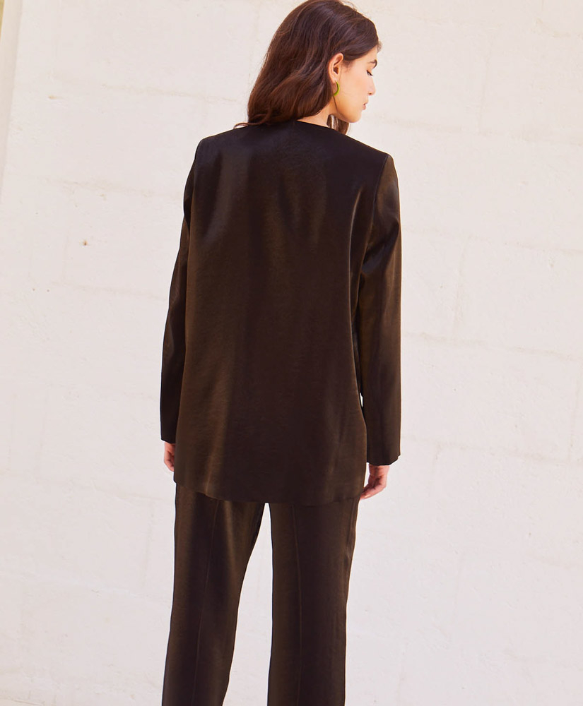 GRETA JACKET IN LYOCELL - BLACK - Momonì
