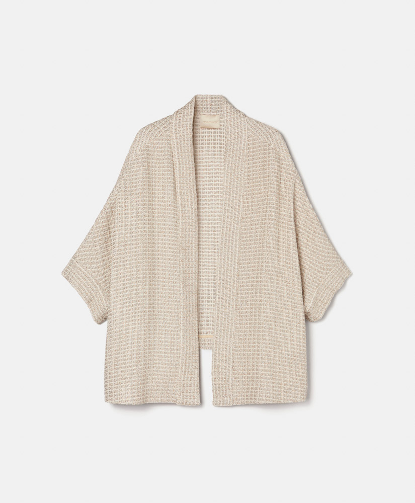 VESTE THEA EN TWEED LUREX -  CRÈME/OR/ARGENT - Momonì