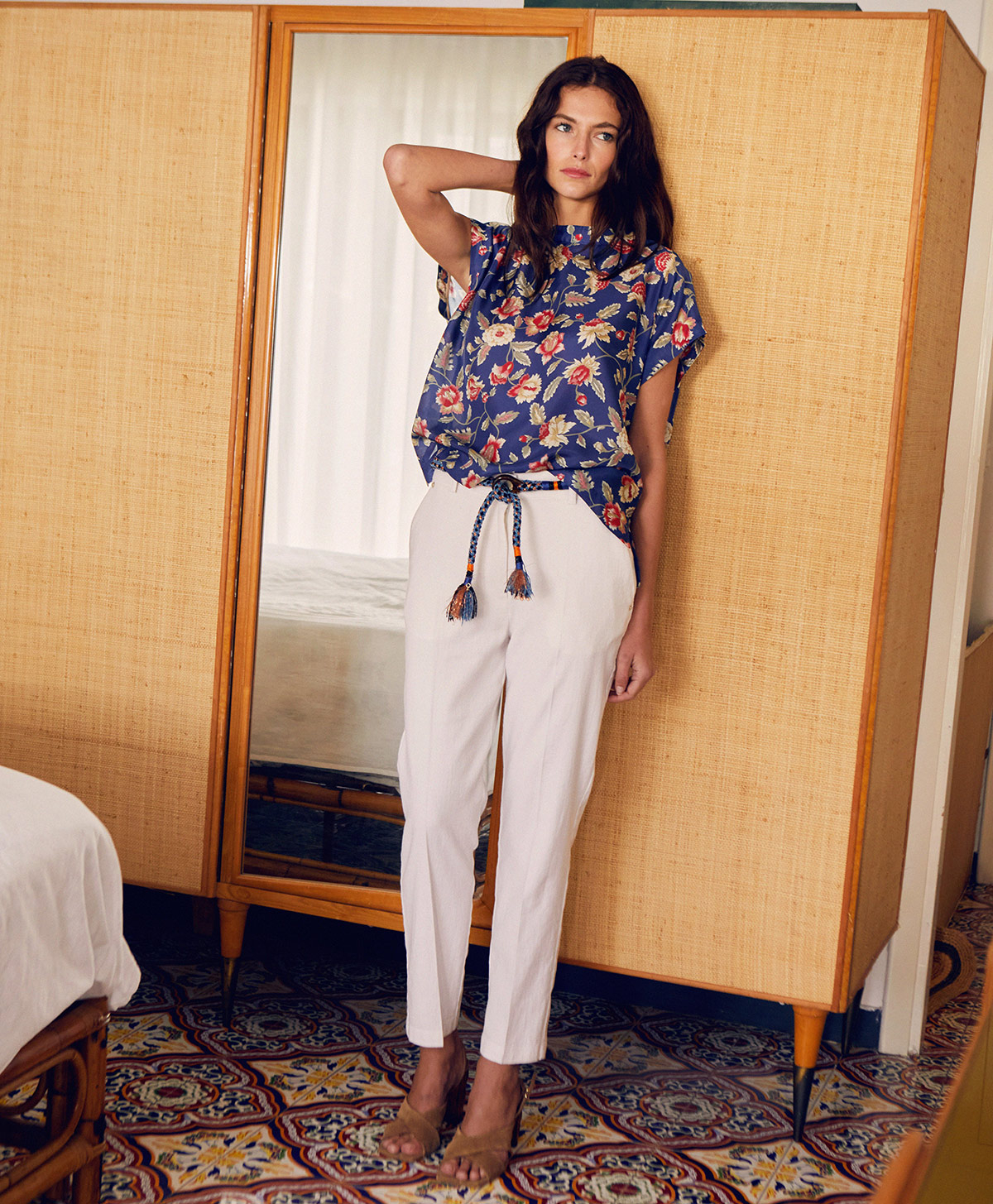 JOY PANTS IN LIGHT STRETCH DENIM - OPTICAL WHITE - Momonì