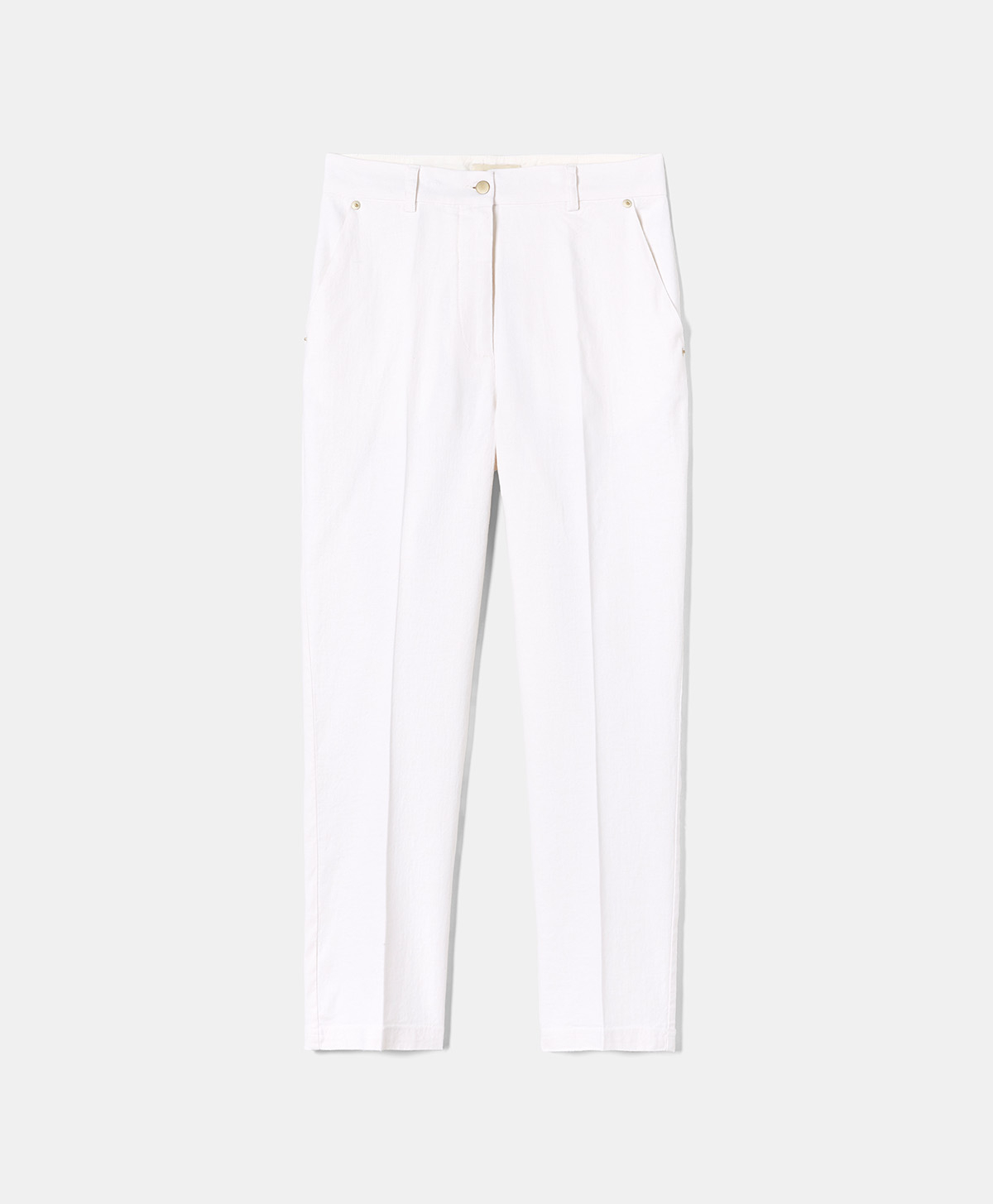 JOY PANTS IN LIGHT STRETCH DENIM - OPTICAL WHITE - Momonì