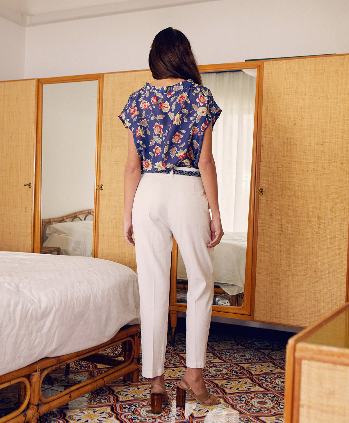 JOY PANTS IN LIGHT STRETCH DENIM - OPTICAL WHITE - Momonì