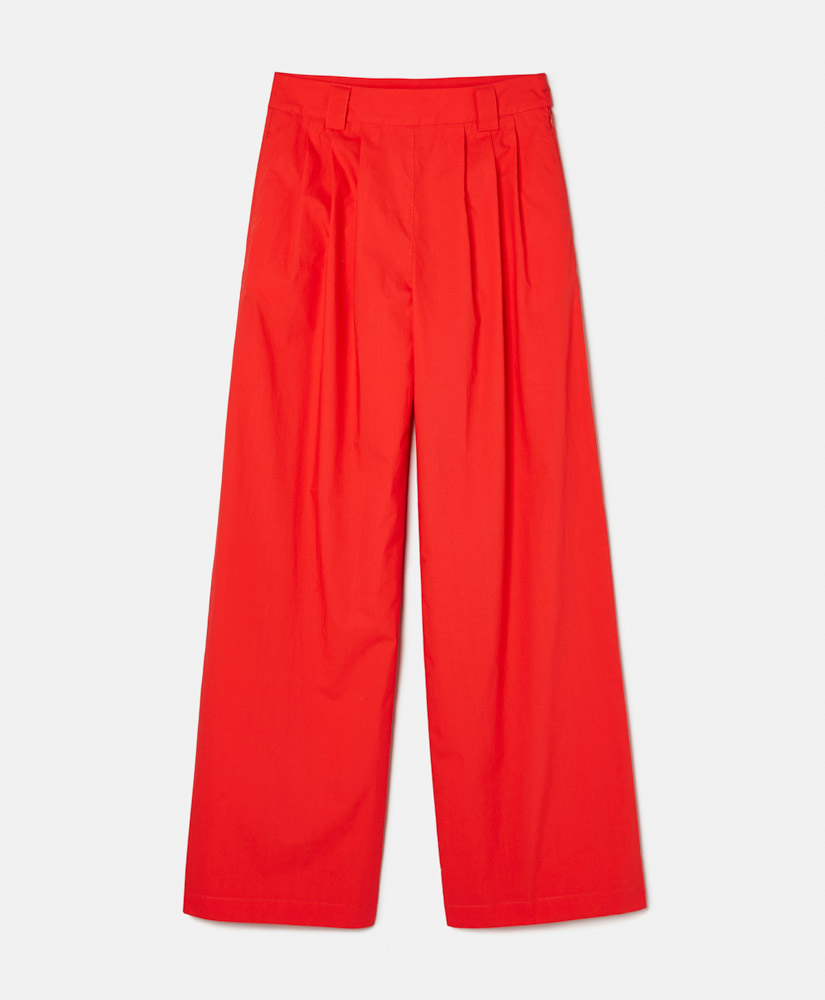LANZAROTE PANTS IN COTTON POPLIN - RED - Momonì