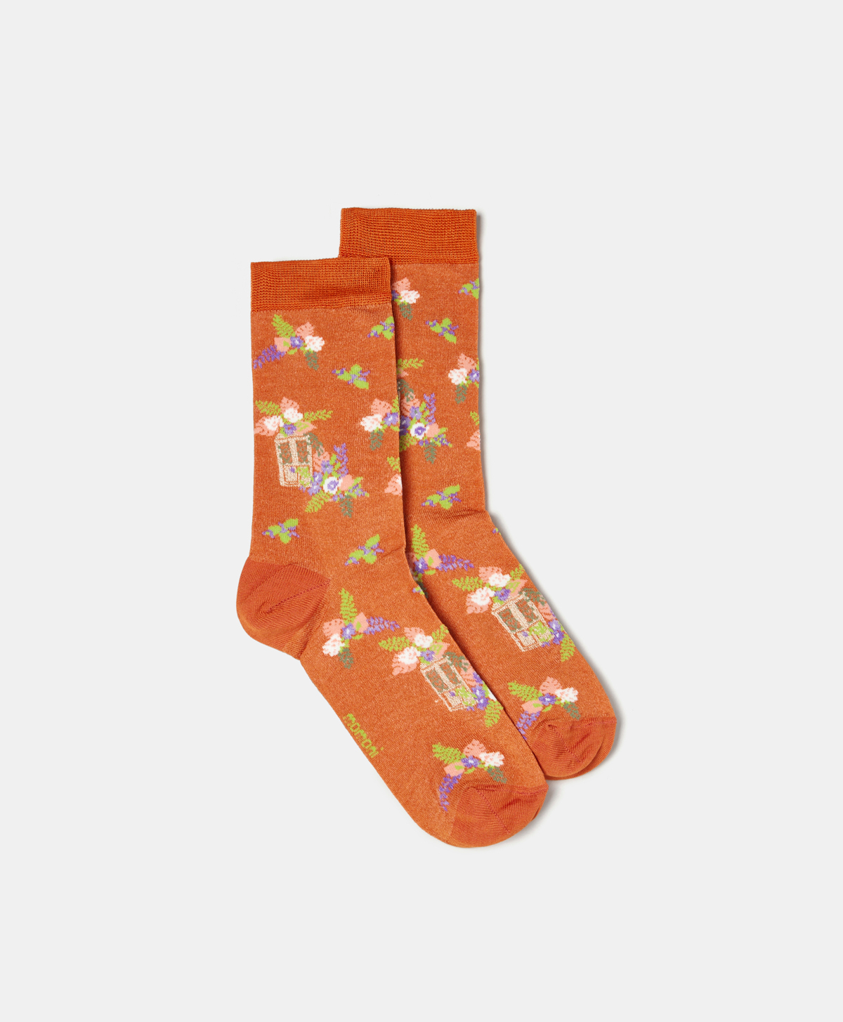 ZILLA SOCKS IN JACQUARD COTTON - BROWN - Momonì