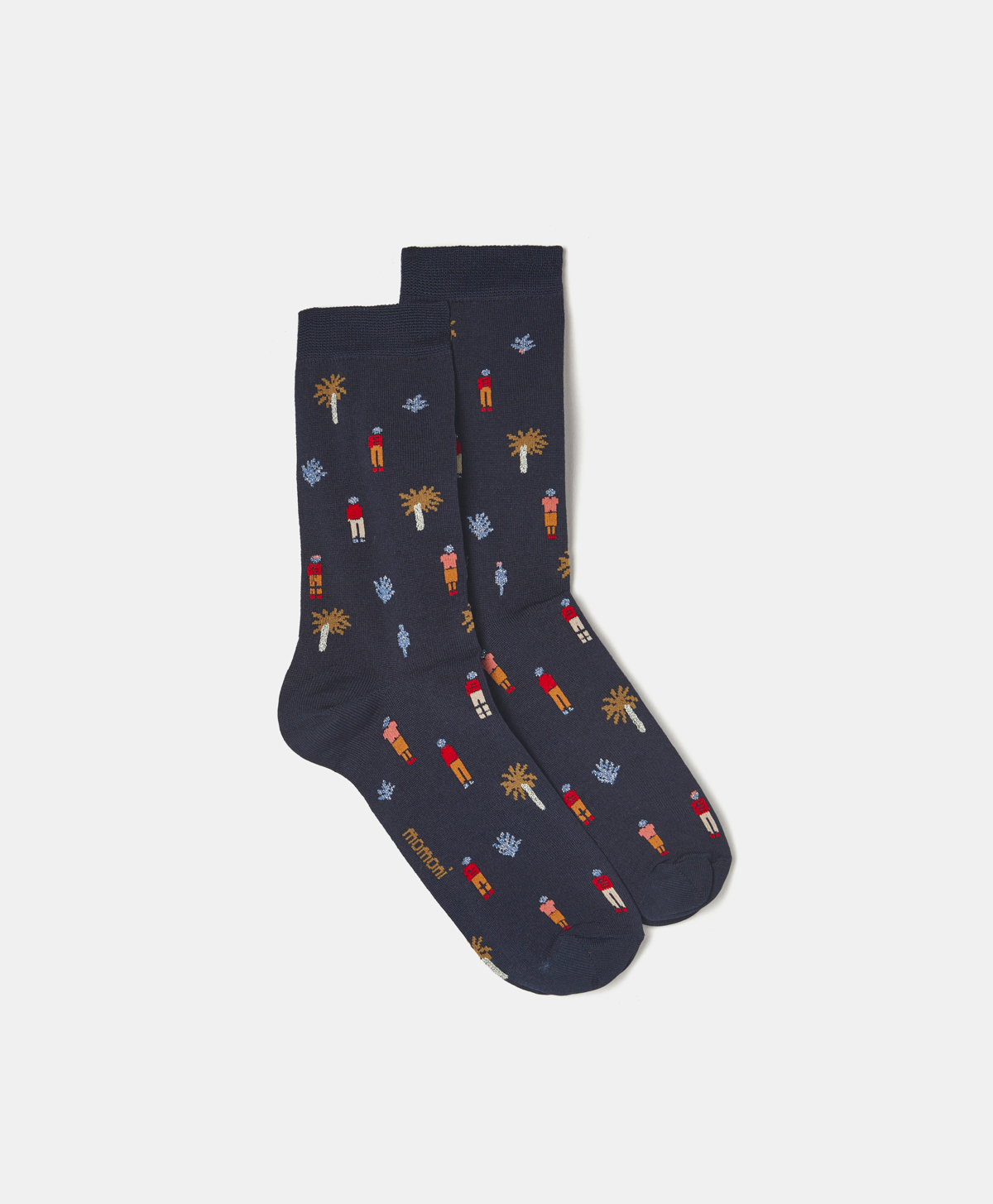 ZILLA SOCKS IN JACQUARD COTTON - BLUE - Momonì