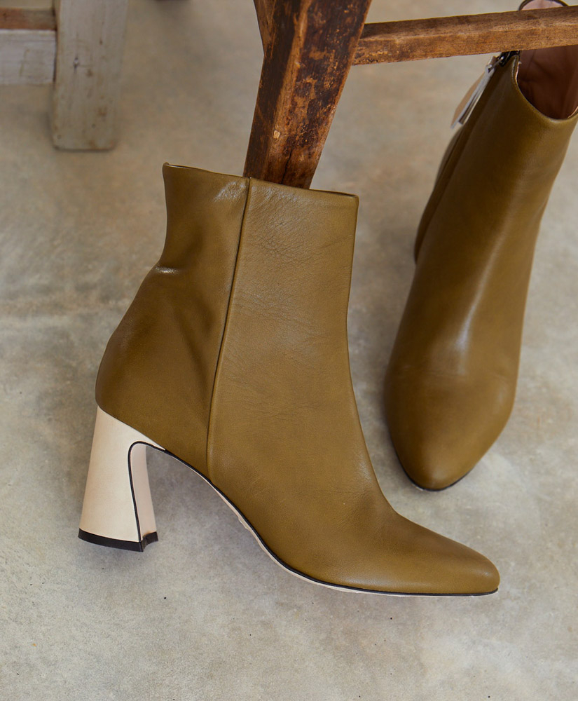 LILITH COLOUR BLOCK LEATHER BOOTS - MULTICOLOR GREEN - Momonì